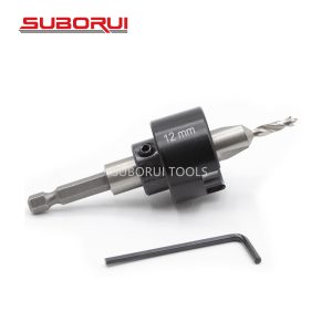 High Quality 1/4 Quick Change Brad Point HSS M2 Countersink Drill Bit with Adjustable Depth Stop For Hardwood